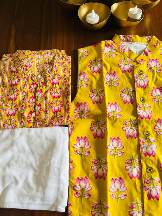 Sunehra Andaaz Kurta set with Jacket (yellow)