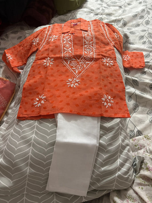 Raunak Kurta set (orange kurta set)